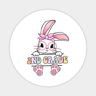 Vintage Happy Easter Bunny 2nd Grade Teacher For Girls Kids Magnet